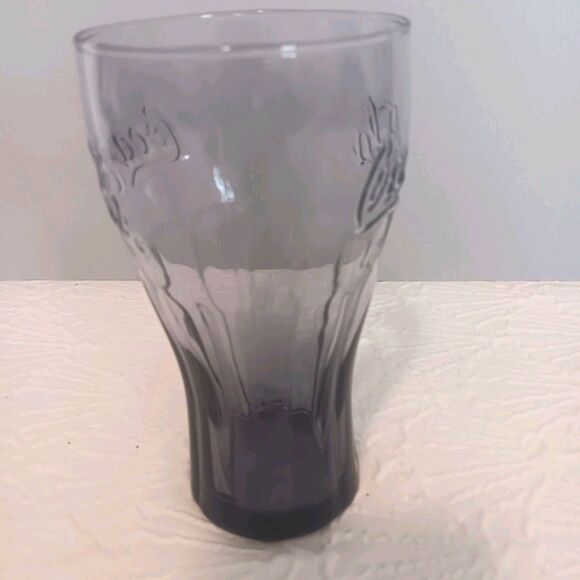 Vintage Libby Purple Amethyst Embossed Coca Cola Glass 6 tall 16oz - Picture 3 of 9